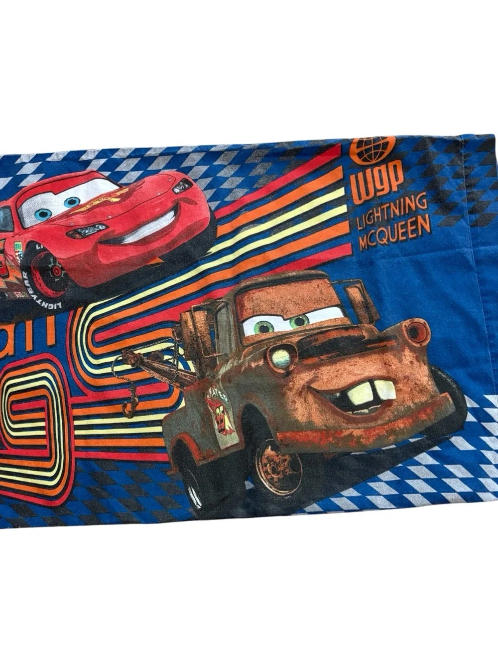 Disney Pixar Cars 2 WGP Lightning McQueen Set Twin Fitted Sheet & Pillowcase